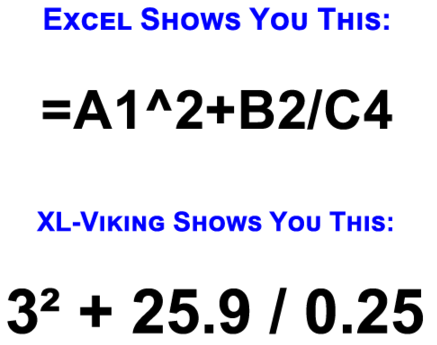 Excel Formula Display